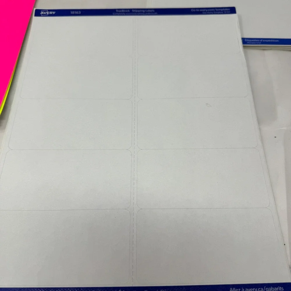 Avery‎ Shipping Labels Bundle Neon Assorted 5954 5978 18163 5164 Laser 52 Sheets